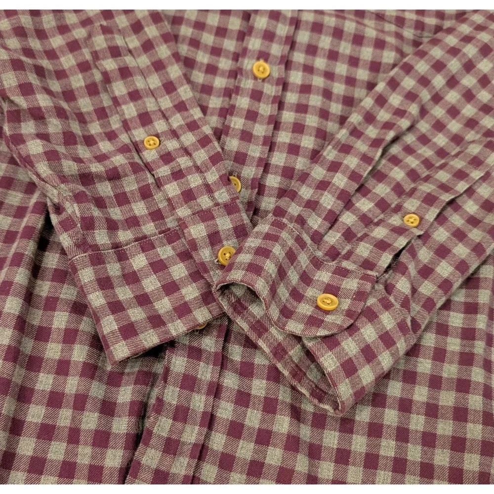 J. Crew‎ Purple Check Workshirt Chest Pocket L/S Button Shirt Men's Size Medium